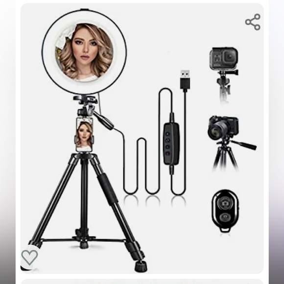 10" Ring Light with Stand and Phone Holder, HQOON Upgraded LED - Picture 1 of 6